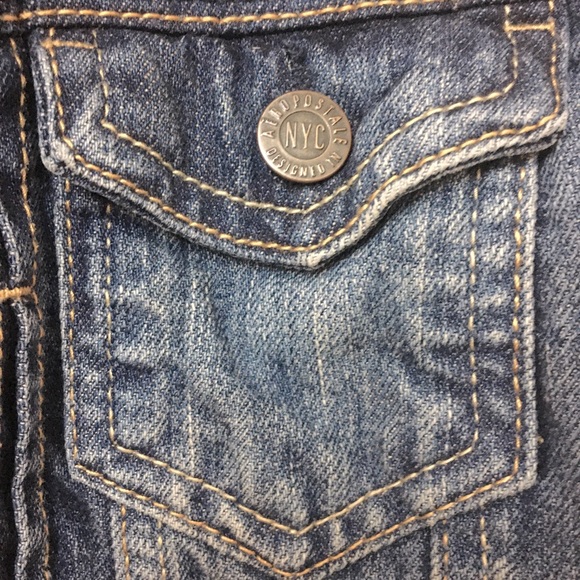 Stonewashed Blue Denim Jacket Button-up & Pockets - Picture 6 of 7